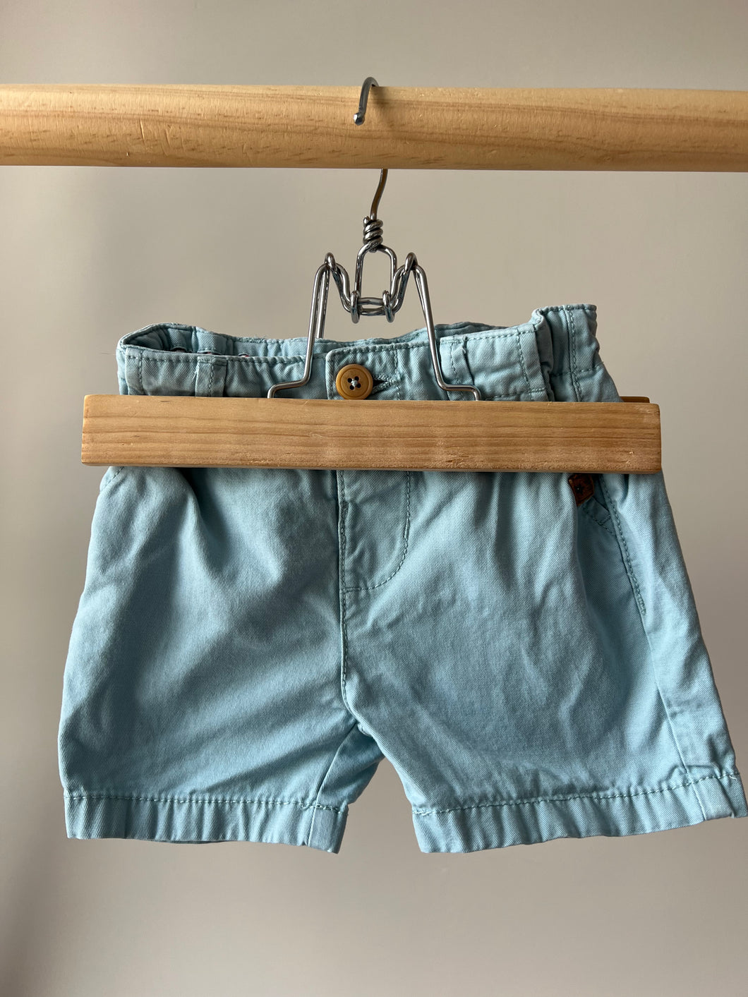 Zara Blue Khaki Shorts 3-6M