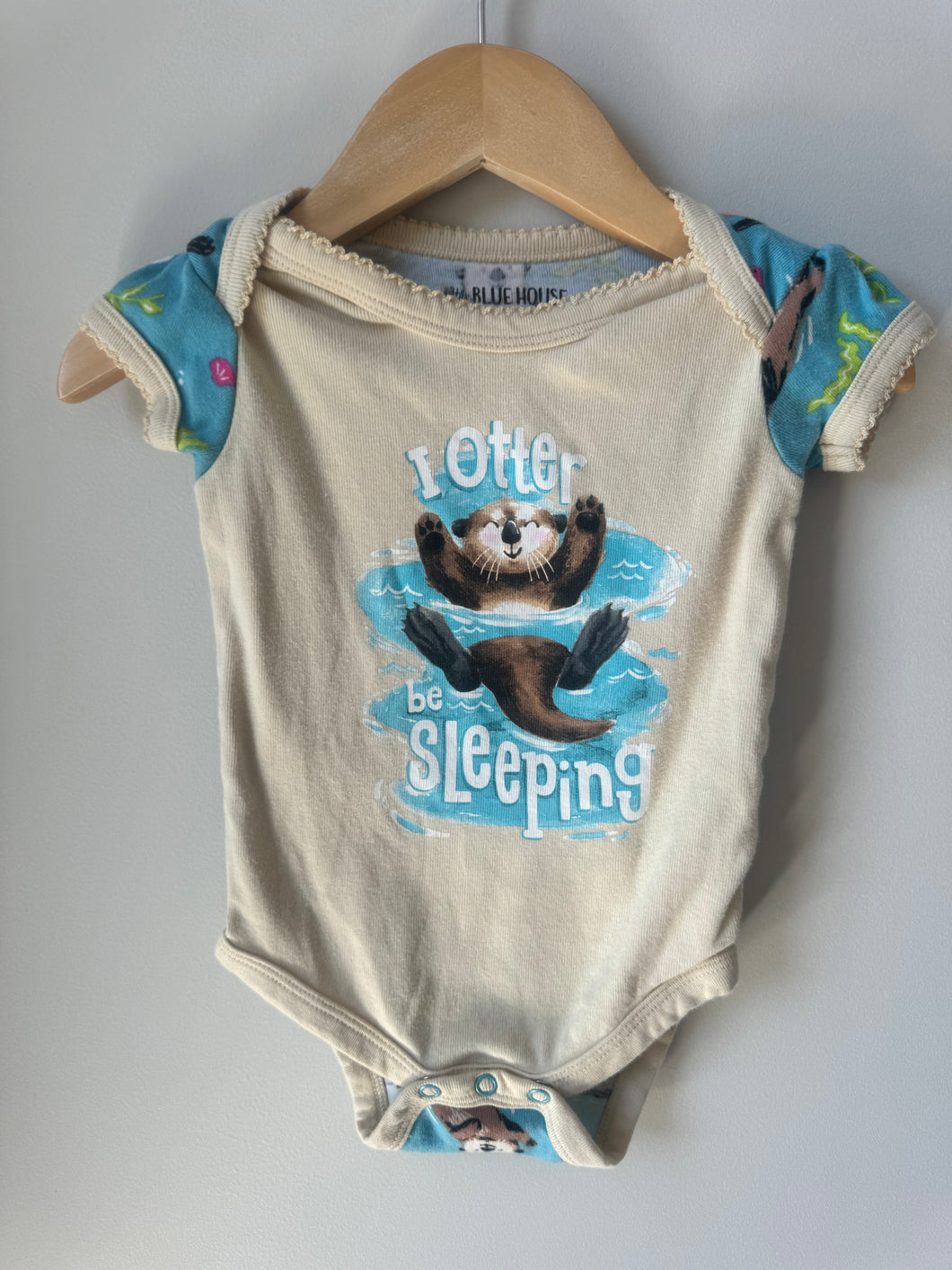 Little Blue House Otter Onesie 6-12M