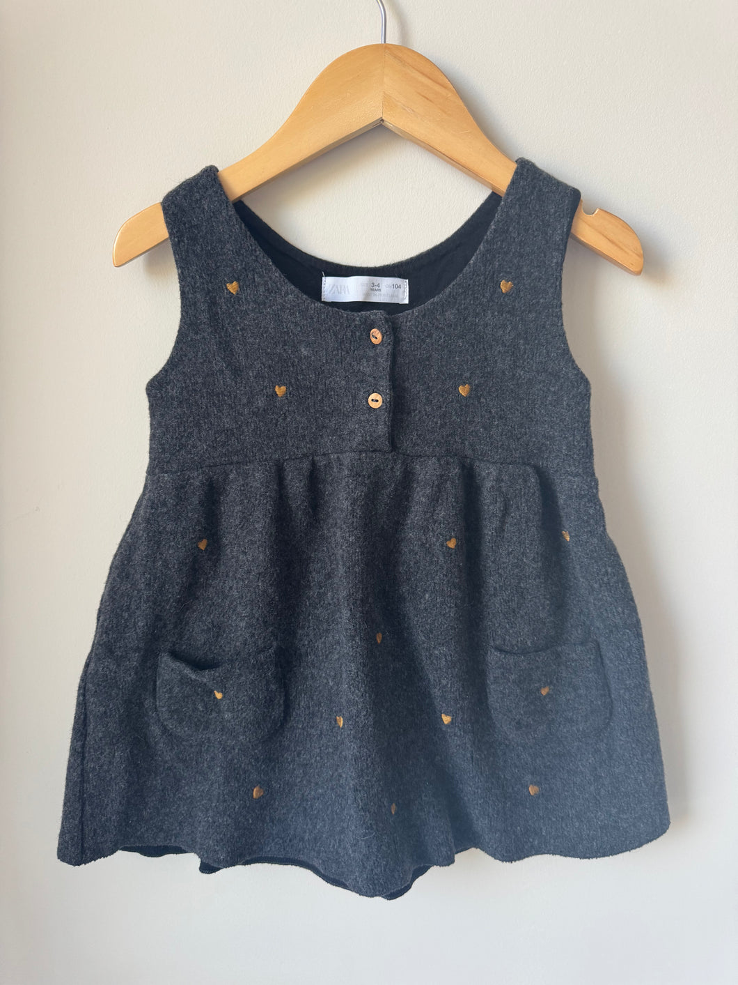 Zara Embroidered Heart Dress 3-4Y