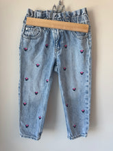 Load image into Gallery viewer, BabyGap Minnie Embroidered Paper Waist Jeans Size 4
