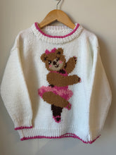 Load image into Gallery viewer, Handmade Ballerina Bear Knit Sweater Size   7/8
