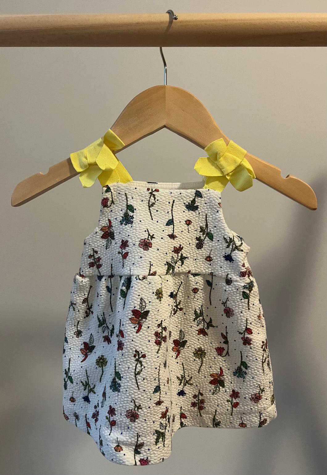 Zara Floral Bow Detail Dress 3-6M