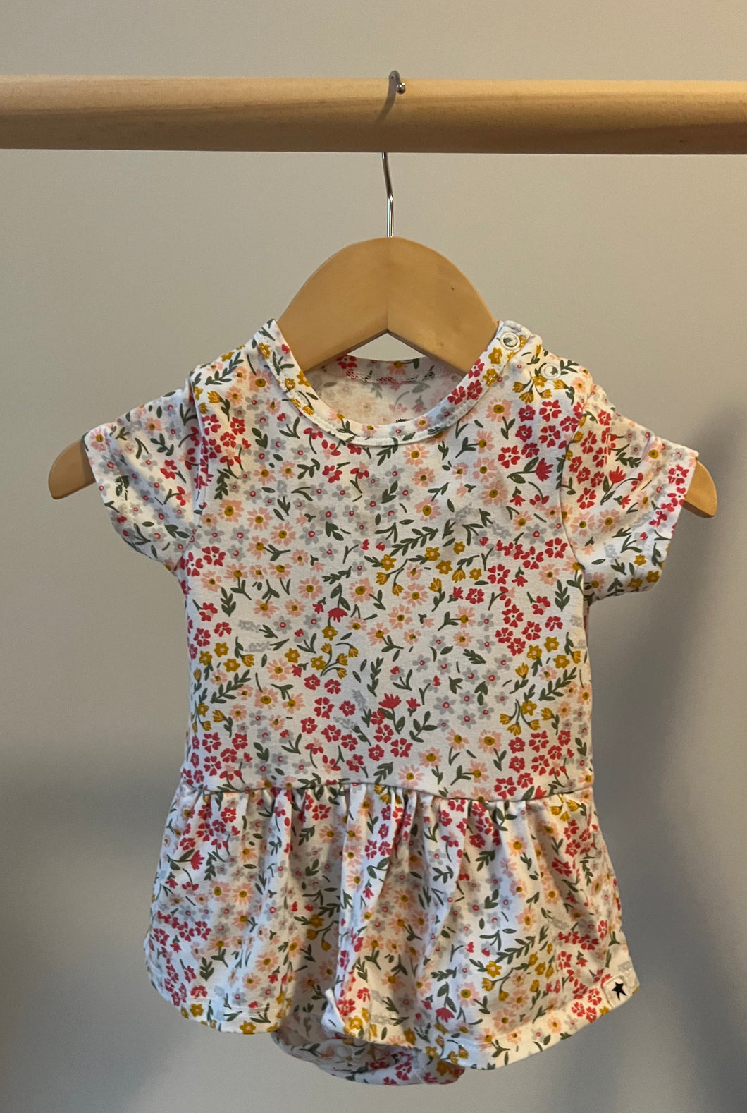 Rise Little Earthling Floral Bodysuit Dress 6-9M