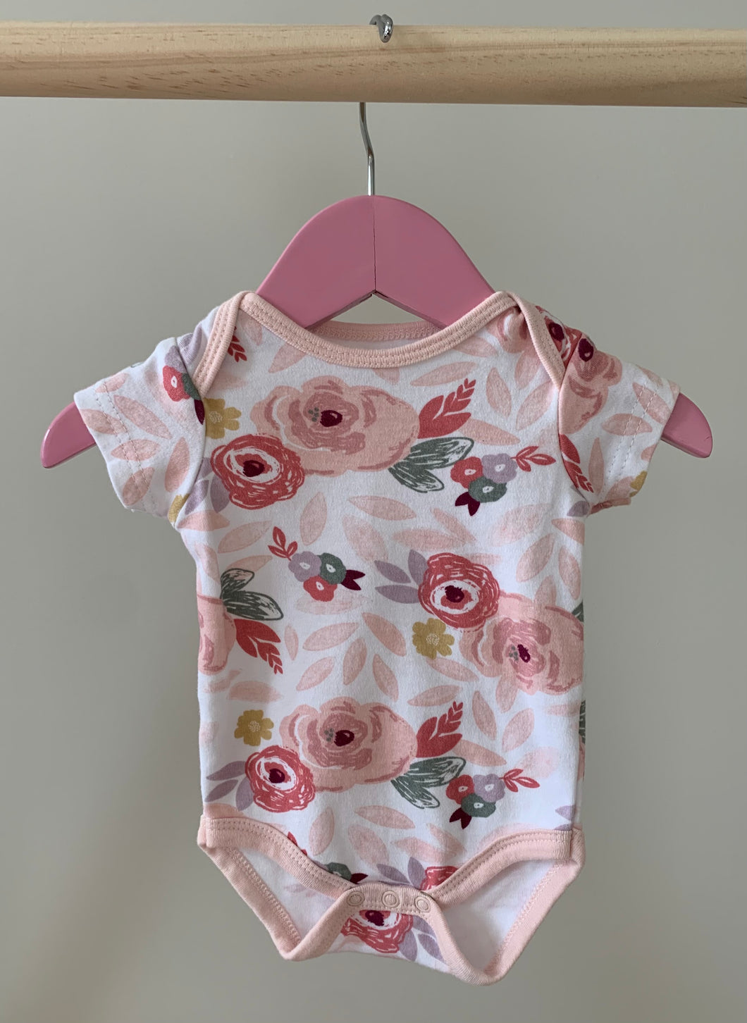 Rose Onesie - Chick Pea 0-3M