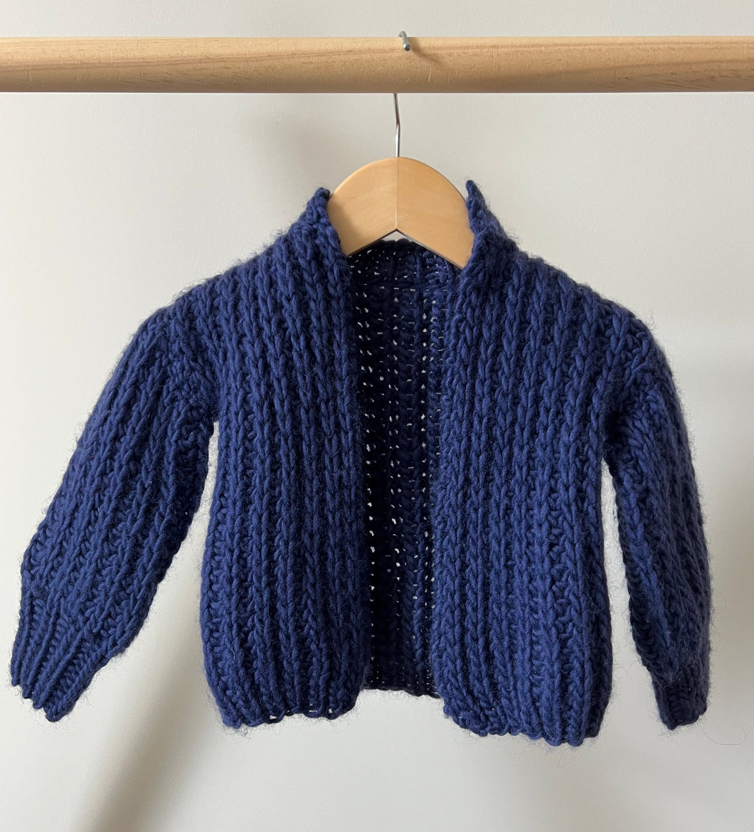 Handmade Wool Open Knit Cardigan 12-18M