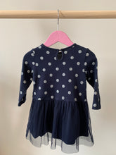 Load image into Gallery viewer, H&amp;M Sparkle Polka Dot Dress 9-12M
