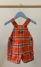 Load image into Gallery viewer, OshKosh Orange Plaid Shortall 3M
