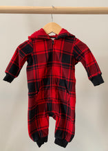 Load image into Gallery viewer, Teddy Bear Bottom Plaid One-Piece 3-6M
