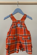 Load image into Gallery viewer, OshKosh Orange Plaid Shortall 3M
