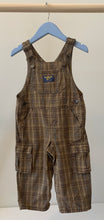 Load image into Gallery viewer, OshKosh Brown check Overalls 12M
