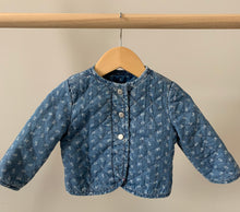 Load image into Gallery viewer, babyGap Quilted Floral Chambray Jacket 6-12M
