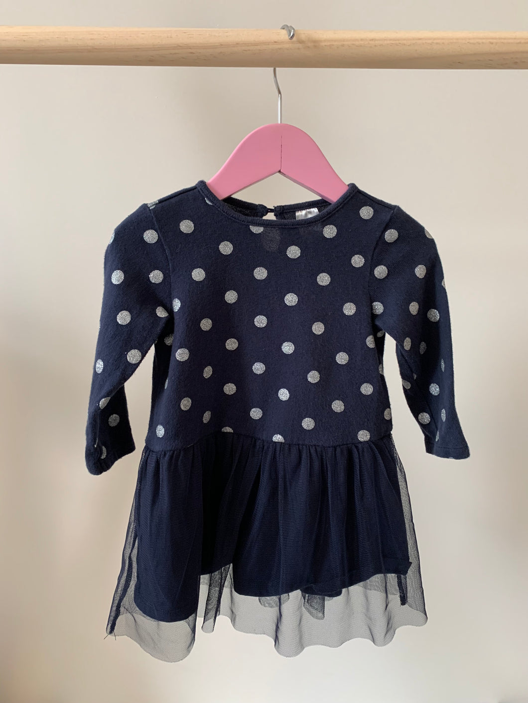 H&M Sparkle Polka Dot Dress 9-12M