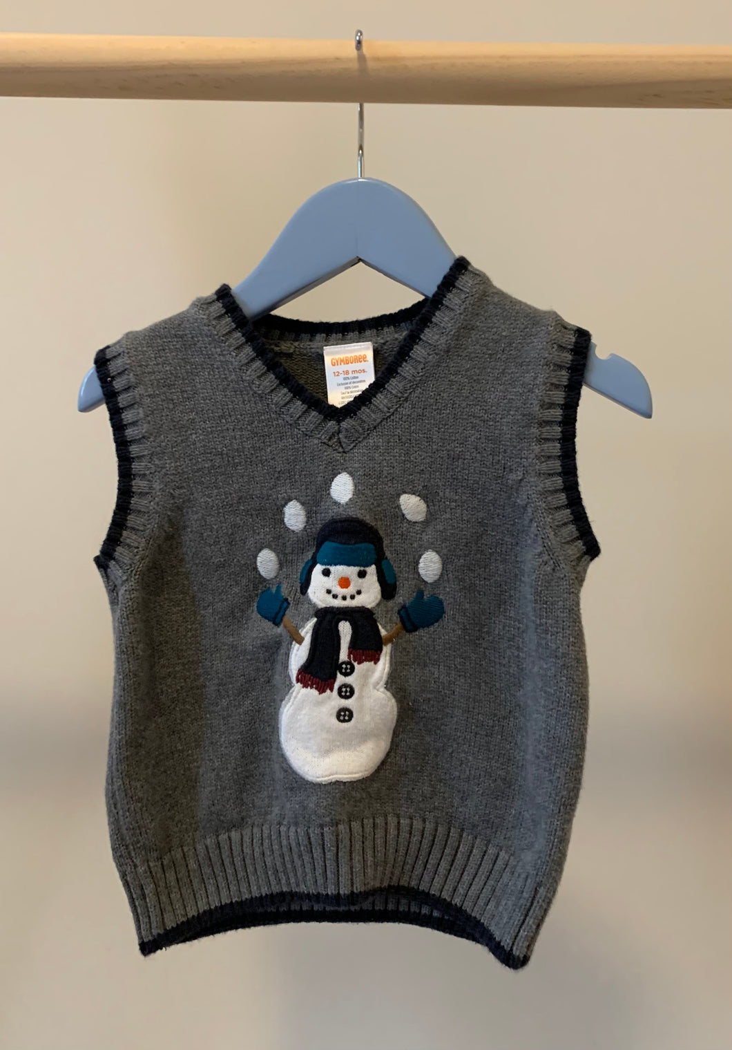 Snowman Sweater Vest 12-18M