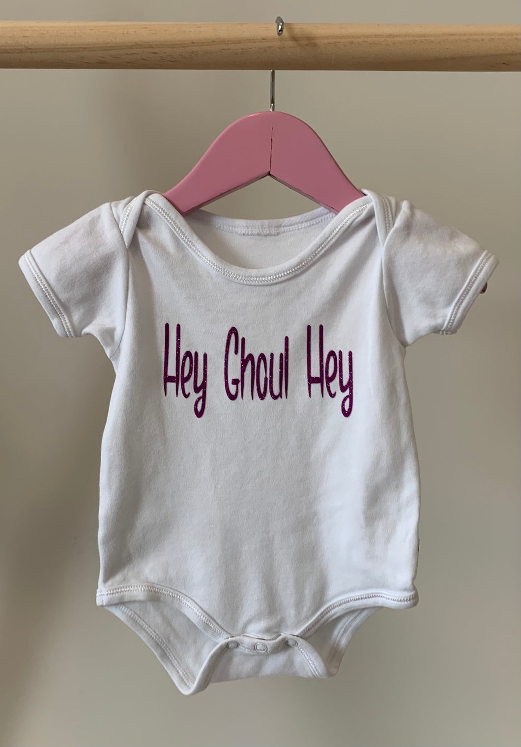 Upcycled “Hey Ghoul Hey” Onesie 3-6M