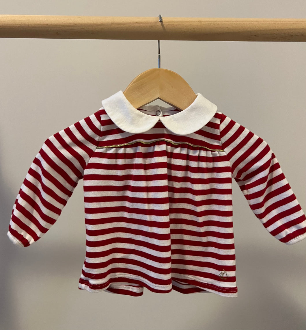 Petit Bateau Peter Pan Collar Top 6M