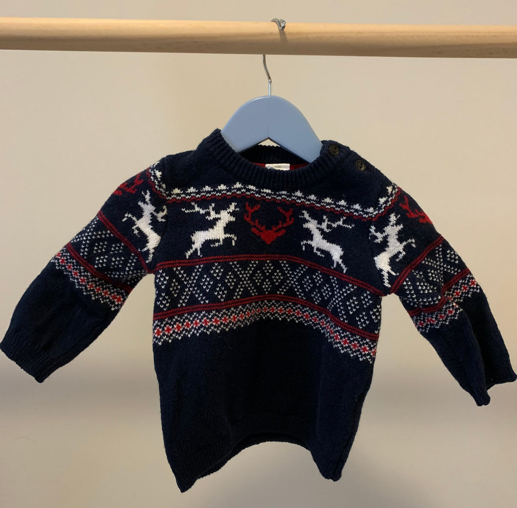 H&M Reindeer Sweater 6-9M