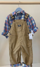 Load image into Gallery viewer, *With Tags* OshKosh Overall and Shirt Outfit 24M
