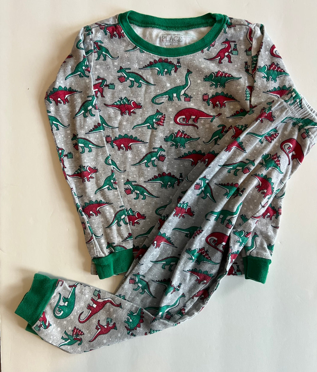 Christmas Dino PJ Set 4T